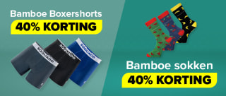 40% Korting op alle bamboe boxershorts en sokken bij SQQUADD