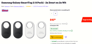 Samsung Galaxy Smarttag 2, 4 pack voor €86,69 bij Bol.com