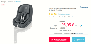 Maxi-Cosi Pearl Pro2 i-Size Autostoeltje voor €195,95 bij Pinkorblue