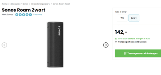 Sonos Roam Speaker voor €142 bij Hellotv
