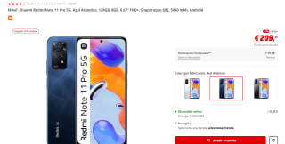 Xiaomi Redmi Note 11 Pro 5G de 8GB/128GB por 199€