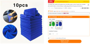 10 piezas de toalla de limpieza de microfibra para coche por 1,97€