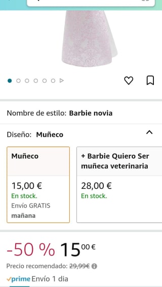 Barbie Collector, muñeca Novia por 15€.