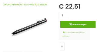 Lenovo Pen Pro stylus voor €22,51 bij SiComputers