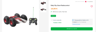 Coche de Rally Flip Stunt Radiocontrol por 9.99€