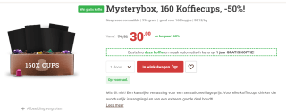 Mysterybox, ,met160 Koffiecups voor €30 bij Koffievoordeel