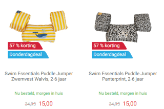 Swim Essentials Puddle Jumper Zwemvest voor €15 bij Lobbes
