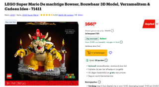 LEGO Super Mario De machtige Bowser - 71411 voor €166,19 bij Bol.