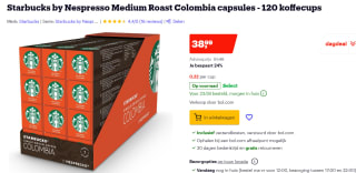 Starbucks - Single Origin Colombia Medium Roast by Nespresso - 12x 10 Capsules voor €38,99 bij Bol.com