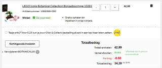 Intertoys kortingscode voor 20% kortingscode op LEGO Botanical