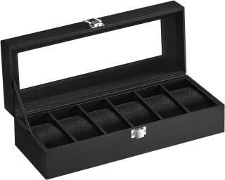 SONGMICS horlogebox met plaats voor 6 horloges voor €12,95 bij Amazon