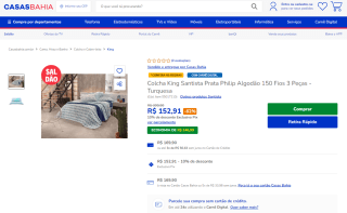 Colcha King Santista Philip - R$ 152,91