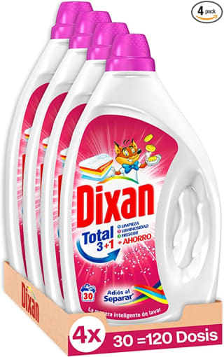 Pack de 4, total: 120 lavados, Dixan Gel Adiós al Separar Total 3+1 por 13,77€