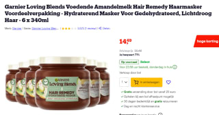 Garnier Loving Blends Voedende Amandelmelk haarmasker - 340 ml - 6 stuks - voordeelverpakking voor €14,49 bij Bol.com