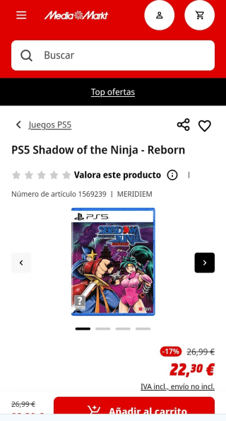 Juego para PS5 Shadow of the Ninja - Reborn por 22,31€.