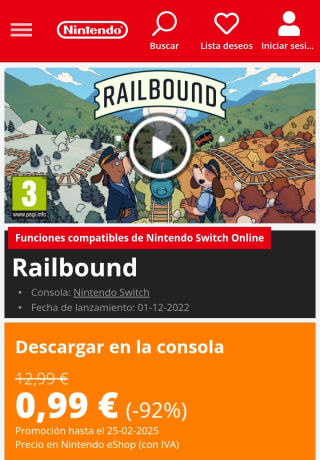 Railbound Nintendo Switch por 0,99€.