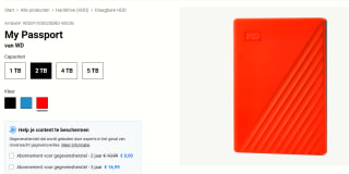 Western Digital WD My Passport Portable HDD USB 3.0 van 2 TB voor €55,49 bij Western Digital