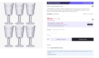 Juego 6 copas 28,5cl vidrio Medina La Bouchée by La Cartuja de Sevilla por 9,09€