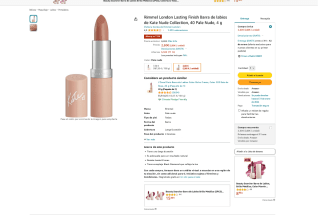 Barra de labios Rimmel London Lasting Finish de Kate Nude Collection 40 Pale Nude 4g por 2,60€