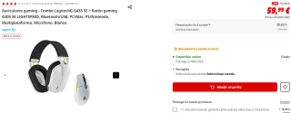 Auriculares gaming Combo LogitechG G435 SE + Ratón gaming G305 SE LIGHTSPEED por 59,99€