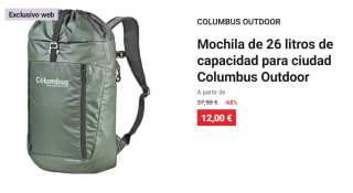 Mochila de 26 litros de capacidad Columbus Outdoor por 12€