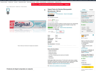 Pasta Dental Blanqueadora Signal con Bicarbonato 100 ml por solo 1,13€