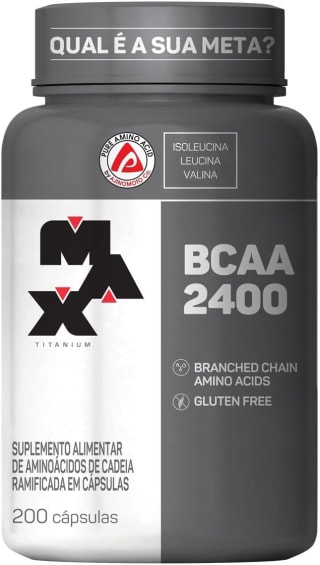 BCAA 2400 da Max Titanium com 200 Cápsulas - R$ 83,48