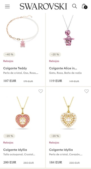 Hasta el -40% en Collares y Colgantes en Swarovski.
