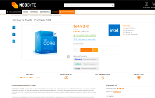 Procesador Intel Core i5-13400F (BOX) de socket 1700 por 164,90€