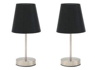 Lámpara sobremesa 1L E27 negro 2 unidades Abitare por solo $14.990
