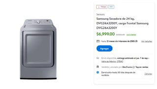Samsung Secadora de 24kg por $6,999 en Walmart