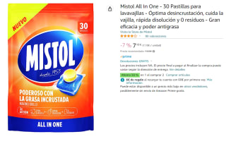 2 Packs de Mistol All In One - 30 Pastillas para lavavajllas por 10.65€