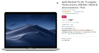 Apple MacBook Pro (de 13 pulgadas, Modelo Anterior, 8GB RAM, 256GB de almacenamiento) por 789.99€