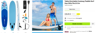 Tabla Hinchable Costway Paddle Surf Sup por 134,91€
