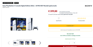 PlayStation 5 Slim Digital Edition + Astro Bot + Oplaadstation voor €399 bij Alternate