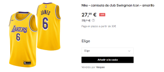 Camiseta para Peques Nike Icon Swingman Lebron James por 27.99€