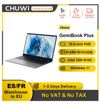 PC Portable 15.6" Chuwi GemiBook Plus Intel 12th à 199,16€