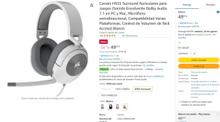 Corsair HS55 Surround Auriculares para Juegos por 49,99€.