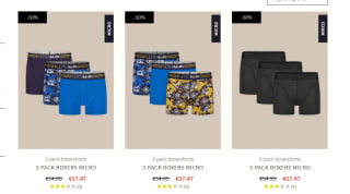 Lingerie & badmode voor €5 of heren boxershorts met 50% korting in de sale van Sapph