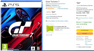 Gran Turismo 7 voor PS5 voor €34,34 bij Amazon.nl