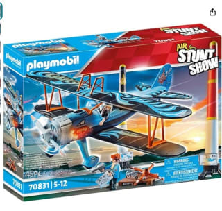 Set Playmobil Air Stuntshow 70831 Biplano Phoenix, Avión de Juguete con Sonido de Motor por 40,59€