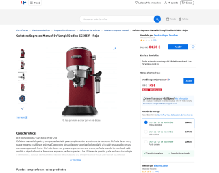 De'Longhi Dedica ROJA EC685.R por solo 84,70€