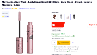 Maybelline New York Lash Sensational Sky High Verlengende Volume Mascara voor €9 bij Bol.com