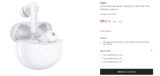Auriculares de botón Oppo Enco Air2 Pro True por 29,60€