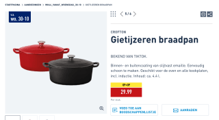 Gietijzeren braadpan voor 29,99 euro
