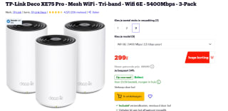 TP-Link Deco XE75 Pro 5400Mbps Set van 3 voor €299 bij Bol