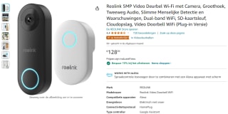 Reolink 5MP videodeurbel Wi-Fi met camera voor €109,64 bij Amazon