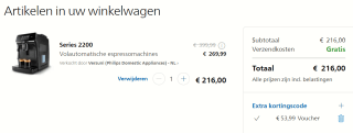 Philips 2200 serie EP2220/10 – Espressomachine – voor €216 dmv code in de Philips store