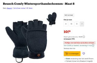 Reusch Comfy Wintersporthandschoenen voor €10,49 bij Bol