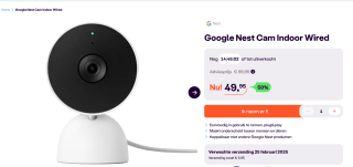 Google Nest Cam Indoor beveiligingscamera voor €49,95 bij Ibood